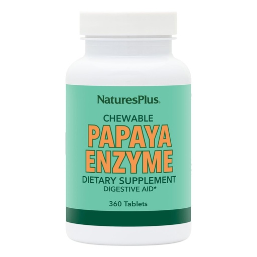 [BRSWIYTYO4HW2DL2] NaturesPlus Papaya Enzyme - 360 Chewable Tablets - Digestive Aid Supplement with Amylase & Protease - Helps Reduce Gas, Bloating, Stomach Upset & Discomfort - Vegan, Gluten Free - 360 Servings