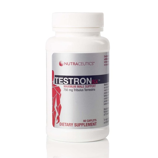 [BRSWICA3BZ4WMH3U] TestronSX – Testosterone Support with 750mg Tribulus Terrestris – Boosts Male Vitality, Stamina & Performance – 60 Caplets