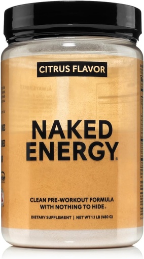 [BRSW2AL2OYFQ2CTJ] Naked Citrus Energy - Citrus Ochutené čisté pred tréningom doplnok pre mužov a ženy, Vegan priateľsky, žiadne pridané sladidlá, farby alebo príchute - 30 Servisné