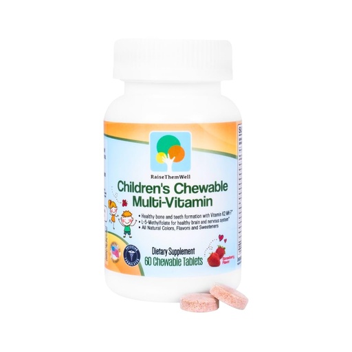 [BRSWGGT4BYBBODI2] Raise Them Well Tasty Chewable Kids Multivitamin, All-Natural Colors, Flavors & Sweeteners, Daily Essential Vitamins for Children, Easy-to-Chew Vitamins, Strawberry