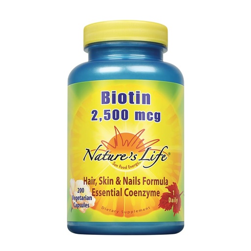 [BRSWIYQZBQJRQGYZ] Nature's Life Biotin 2500mcg | Healthy Hair, Skin, Nail & Metabolism Support | Non-GMO | 200 Vegetable Capsules