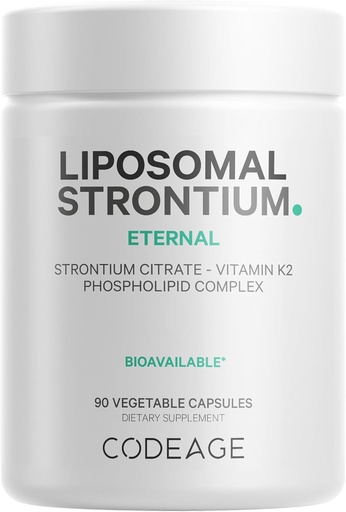 [BRSROBQBOJ5RQFDK] Codeage Liposomal Strontiumの補足-Strontiumのクエン酸塩、ビタミンK2 MK-7のLiposomal配達、非GMOのグルテンフリー- 90のカプセル