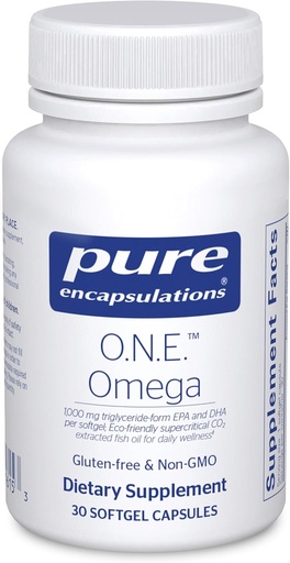 [BRSWIBIDOMAROC36] Pure Encapsulations O.N.E. Omega - Fish Oil Supplement voor de gezondheid van het hart, gewrichten, huid, ogen en cognitie* - Visolie Concentraat met EPA en DHA - 30 Softgel Capsules