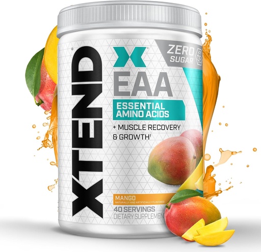 [BRSROCY7CR6GKHL3] Xtend Scivation EAA + BCAA Powder | Muscle Recovery & Lean Muscle Growth | 9 Essential Amino Acids for Intra Workout or Post Workout Recovery | 10g EAAs Per 2 Servings | Mango 40 Servings