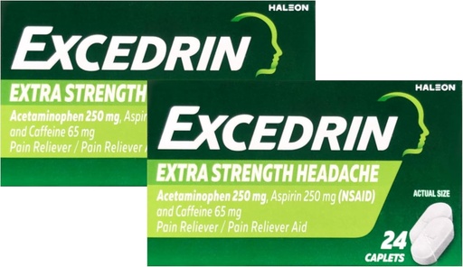 [BRSWGYI7OAARQCD2] Excedrin Extra Strength - 24 Caplets, Pack of 2