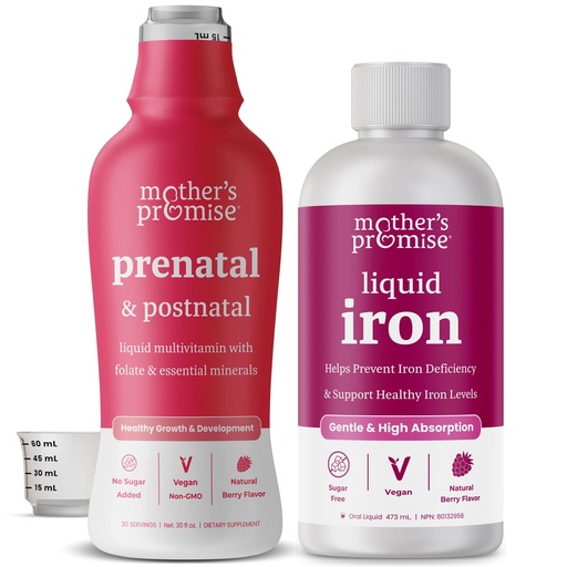 [BRSRAAQFBMCQMFDP] Mother's Promise Liquid Iron & Prenatal Liquid Multi Bundle