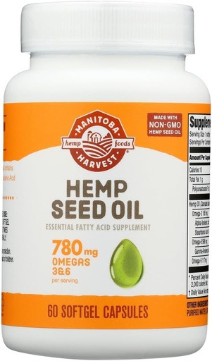 [BRSWIYYMOJ4AIHDI] Hemp Seed Oil, 1000Mg Ea, 60 Sgel Pack Of 4