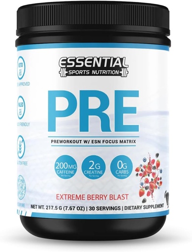 [BRSRAGL5PMIBM3YU] PRE | Pre-Workout with Creatine, Focus Formula, and 200mg Caffeine (n/a, Extreme Berry Blast)