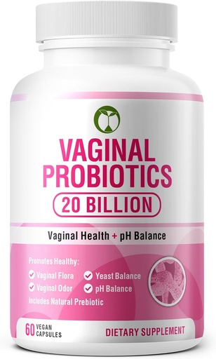 [BRSROHDQBUHQIHIU] Vaginal Probiotics for Womens Health 20 Billion CFU | PH Balance & Vaginigal Odor Support 60 Capsules | Scientifically Formulated Multi Strain Probiotic Blend with Prebiotics (Vaginal Probiotics)