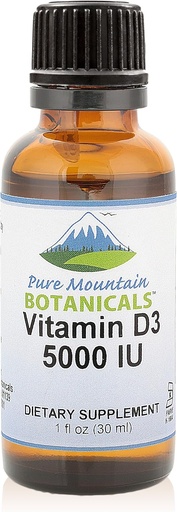 [BRSWGZYRDJ5RMCDB] Botánicos de Montaña Pura Líquida Vitamina D gotas - Desenfadado Kosher D3 Liquid Drops in MCT Oil - 5000IU per Serving - 1oz Botella