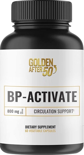 [BRSW2EIFCF7R42TG] Golden After 50 BP-Activate - Nitric Oxide Supplement with Essential Amino Acids - Blood Circulation and Heart Health Support Supplement - 60 Capsules - 800mg L Arginine, AAKG, L Citrulline