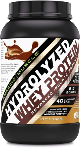 [BRSWEBARAB6BACAV] Amazing Muscle Ultra Pure Hydrolyzed Whey Protein Isolate * Supports Lean Muscle Growth & Rapid Recovery (Chocolate)