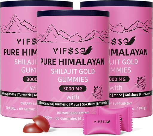 [BRSRAHAKCEIB4AAZ] Shilajit Gummies, 3000 Mg Shilajit Pure Himalayan Organic with Ashwagandha, Turmeric Sugar-Free Gummies for Men and Women, Shilajit Supplement, Non-GMO Nature Shilajit for Energy, 180 Gummies