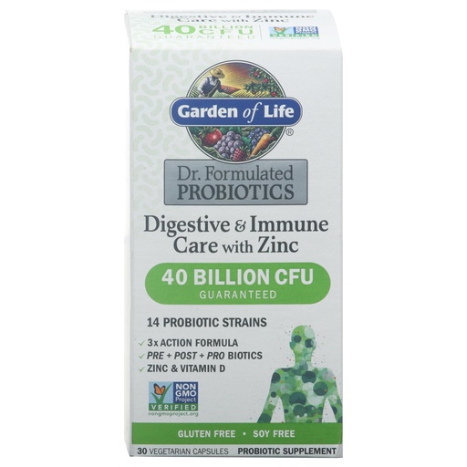 [BRSROFIEO5YG2YL4] Garden of Life, DR. Formulated Probiotics Digestive & Immune Care with Zinc, 30 Count