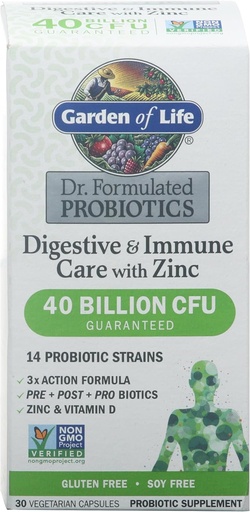 [BRSROFIEO5YG2YL4] Ogród Życia, DR. Probiotyki Digestive & immunological Care z cynku, 30 Hrabia