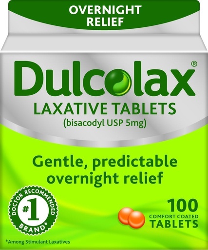 [BRSWIELQCR5AA23E] Dulcolax 5 mg Laxative Tablets for Constipation - 100 ea