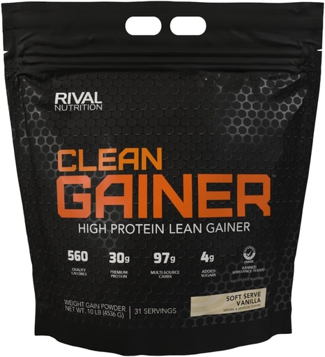 [BRSRAYI6BMFWOYIY] RIVAL NUTRITION Clean Gainer - Soft Serve Vanilla 10 lbs