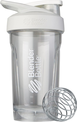 [BRSWYCQ3OQIBAC33] BlenderBottle Sport Shaker Bottle with Wire Whisk, 24-Once, White – Protein Shakes " Hydration for Athletes " Fitness Enthusiasts, Easy Mixing, Durable " Lid