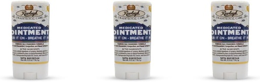 [BRSROGT4OEGRA2TL] Rawleigh Medicated Ointment Stick 0.5 oz (14.2g) – Classic Aromatic Chest Rub in Portable Stick Format – Non-Greasy – Pack of 3