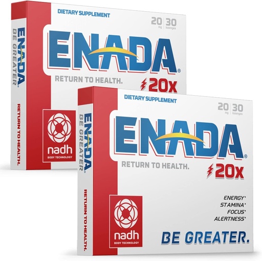 [BRSRMFTYPJ6AKEIU] ENADA 20X 20Mg NADH Phụ trợ năng lượng tâm thần, Tập trung, Stamina  Fatigue, tái tạo tế bào, gia tăng nguồn cung cấp oxy tự nhiên cho phụ nữ và nam 60 Lozenges