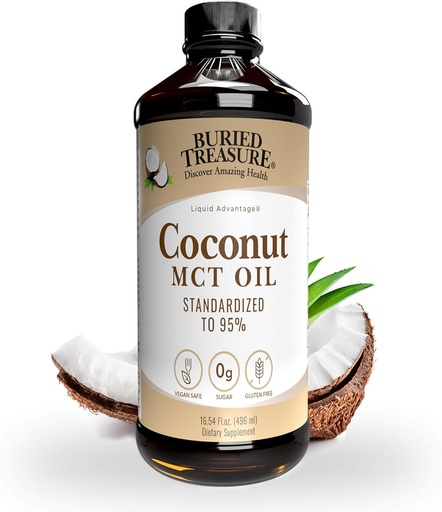 [BRSWI2Q2ARYA23LK] Buried Treasure MCT Coconut Oil, 16.54 Fl Oz (Pack of 1)