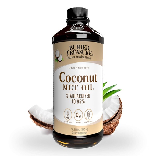 [BRSWI2Q2ARYA23LK] Buried Treasure MCT Coconut Oil, 16.54 Fl Oz (Pack of 1)