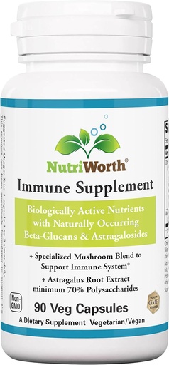 [BRSWY2YOPMIQ2CTD] Immune Supplement 90 Veg Capsules - Organic Mushroom Blend