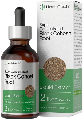 [BRSWYAQ6OYNWKG3A] Horbäach Black Cohosh Root Tincture | 2 fl oz | Liquid Extract | Alcohol Free Herb Drops | Vegetarian | Non-GMO, Gluten Free Supplement