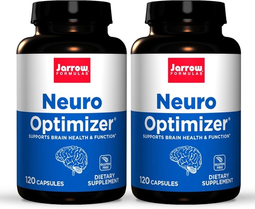 [BRSWIHYDO56GY2QZ] Formules de Jarrow Neuro Optimizer - 120 Capsules, Pack de 2 - Santé cérébrale et antioxydant - Comprend 7 Nutriments Neuro - Sans gluten - 60 portions totales