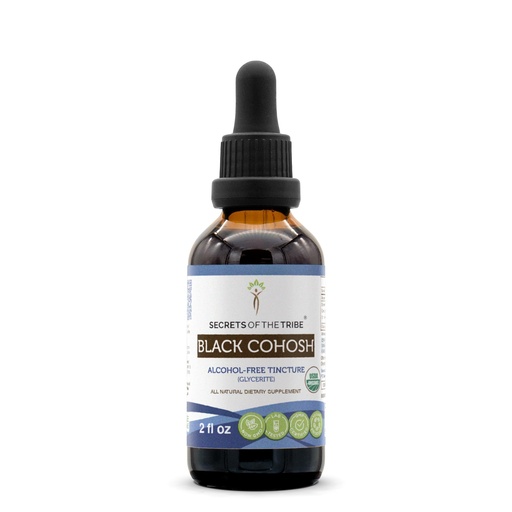 [BRSRMBT2BAMRMC3G] Secrets of the Tribe Black Cohosh USDA Organic | Alcohol-Free Extract, High-Potency Herbal Drops | Made from 100% Certified Organic Black Cohosh (Cimicifuga Racemosa) Dried Root 2 oz