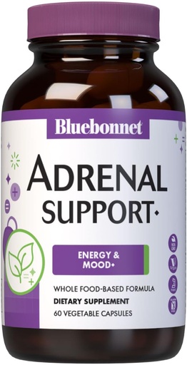 [BRSWGHYNBN7Q4F3O] Bluebonnet Nutrition Adrenal Support, Energy & Mood*, Non-GMO, Vegan, Kosher Certified, Gluten-Free, Soy-Free, Dairy-Free, 60 Vegetable Capsules, 30 Servings