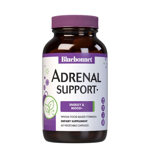 [BRSWGHYNBN7Q4F3O] Bluebonnet Nutrition Adrenal Support, Energy & Mood*, Non-GMO, Vegan, Kosher Certified, Gluten-Free, Soy-Free, Dairy-Free, 60 Vegetable Capsules, 30 Servings