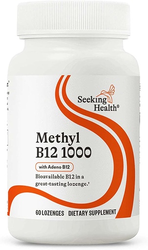 [BRSWKFDROEFRWFIV] Seeking Health Methyl B12 1000, 1000 mcg B12 as Adenosylcobalamin and Methylcobalamin, Supports Homocysteine Levels and Methylation, MTHFR Support, Vegan and Vegetarian (60 lozenges)*