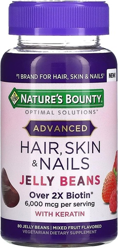 [BRSW2HTRBYBAED3O] Nature's Bounty Advanced Hair, Skin, and Nails Jelly Beans 80ct, 1 ea