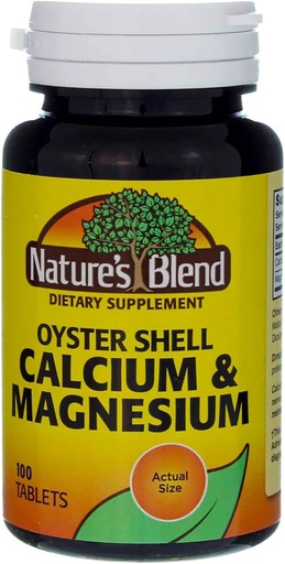 [BRSWIZQCCQHBYD3Y] Nature's Blend Oyster Shell Calcium & Magnesium 100 Tabs (079854500233-1a)