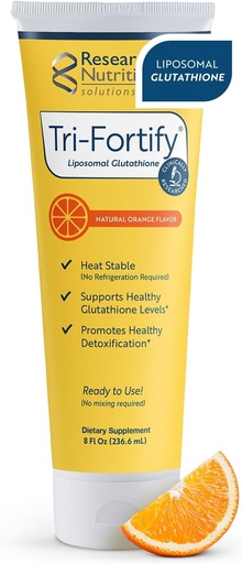 [BRSWGHYZBV7RU3TH] Nutritonales investigados Tri-Fortify Liposomal Glutathione Suplemento Liquid Gel - Clínicamente investigado Detox &amp; Immune System Support, Antioxidante - Absorción superior - Natural Orange, 8 Fl Oz
