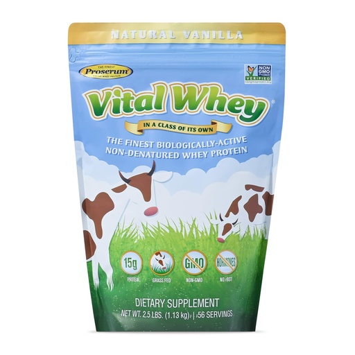 [BRSWI2QBOQGQ2EY7] Grass-Fed Whey Protein Powder for Immune Vitality, Natural Vanilla 2.5lbs (56 Servings), 15g Protein Per Serve, Vital Whey, Clean Holistic, Wellness Nutrition