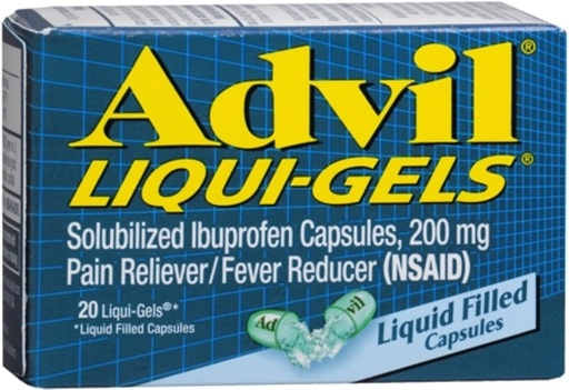 [BRSWKGYIBMIRKCDG] Advil 200 mg Liqui-Gels 20 ea (Pack von 12)