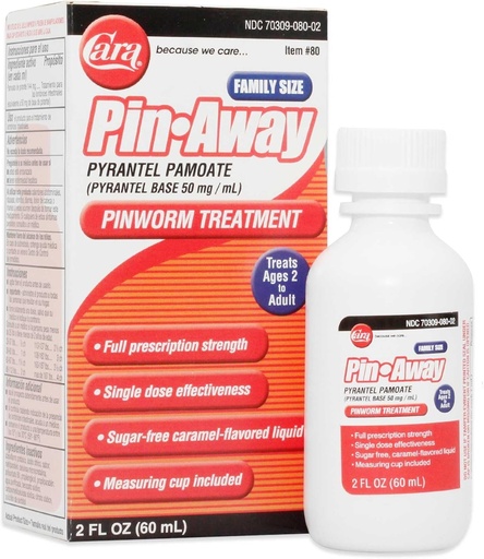 [BRSWKFI2BNYWACQV] CARA Pin-Away Pinworm Medicine, 2 Fluid Ounce