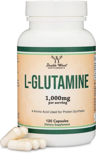 [BRSROFILOF6WY3Y4] L Glutamīna kapsulas - (1000 mg Servējumi, 120 kapsulas) Ne- GMO, bez lipekļa, Keto Safe, Vegan Friendly, Third Party (Izturības un Gut Health) pārbaudīts ar Double Wood