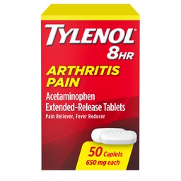Tylenol 8-Hour Arthritis Pain Relief Tablets, 650 mg Acetaminophen, 50 ct | Extended-Release, Joint Pain Reliever & Fever Reducer, Oral Pain Reliever for Minor Arthritis & Joint Pain