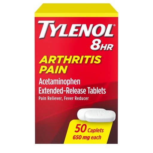 [BRSRMEIEA4HWYYA2] Tylenol 8-Hour Arthritis Pain Relief Tablets, 650 mg Acetaminophen, 50 ct | Extended-Release, Joint Pain Reliever & Fever Reducer, Oral Pain Reliever for Minor Arthritis & Joint Pain