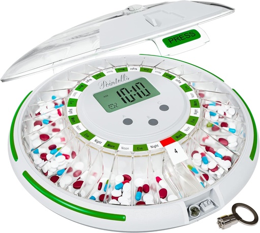 [BRSWYADQAAARU3LV] Radiador automàtic de Pill Dispenser amb alarma de so per a l'organitzador de medicina en temps - 28 dies Pill Dispenser hosts per a l'alarma, so, Llum - organitzadors de la malària Dispenser