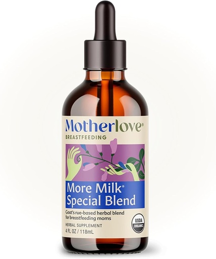[BRSWIYQDDIABCETY] Motherlove More Milk Special Blend Tincture (4 oz Value Size) Herbal Lactation Supplement w/Goat’s Rue to Build Breast Tissue & Support Breast Milk Supply—USDA Certified Organic, Vegan, Soy-Free