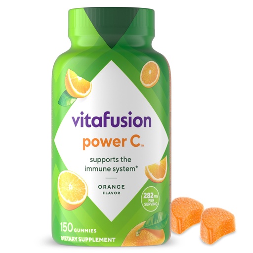 [BRSWIYIPCR6QCFDI] Vitafusion Power C Vitamin C Gummies for Immune Support, Orange Flavored, 282 mg Vitamin C, America’s Number 1 Gummy Vitamin Brand, 50 Day Supply, 150 Count