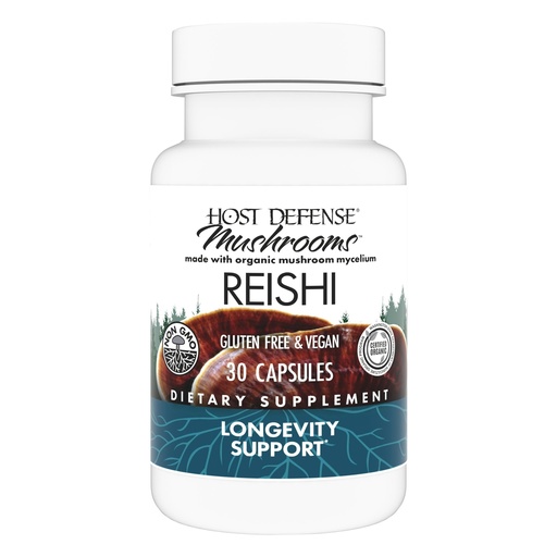 [BRSWIFQOA4OWGHD6] Host Defense Reishi Capsules - Heart & Immune Health Support Supplement - Mushroom Supplement to Support Energy & Vitality - Reishi Supplement to Aid Overall Well-Being - 30 Capsules (15 Servings)*