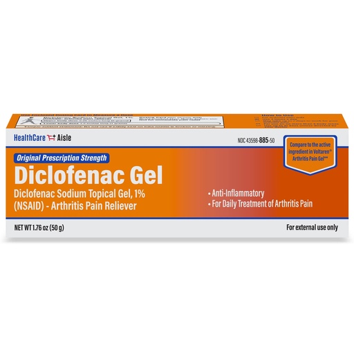 [BRSWYBT7AF7A2ET4] HealthCareAisle Diclofenac Gel, 1%, Arthritis Pain Relief - 50 g tube - Original Prescription Strength (NSAID)