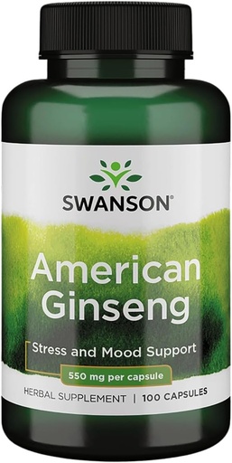 [BRSWIYT7PMOGC2DM] Swanson Premium Brand American Ginseng 550 Milligrams 100 Capsules