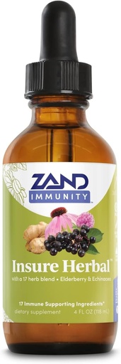 [BRSWIZYZOMORQA3M] ZAND HERBALS Herbal Liquid Blend - 17 Wellness Malzemeler - w/Echinacea, Elderberry, Ginger, Sage, Peppermint ve More - Gluten Free, Vegan, Non-GMO, 60-Day Garanti, 147 Hizmet, 4 FL OZ