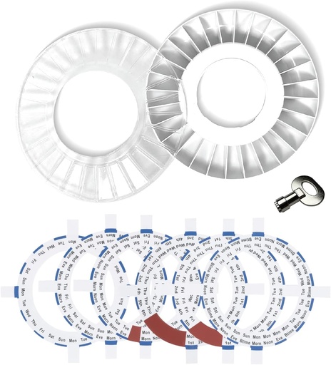 [BRSW2YYEAEHGOHLJ] Adiţional Pilula Dispenser Tray cu inele de dozare şi de rezervă cheie NUMAI suplimentare medicament Organizator pastile pentru MED-E-LERT Automatic Pilula Dispenser NU Compatibil cu XL MED-E-LERT